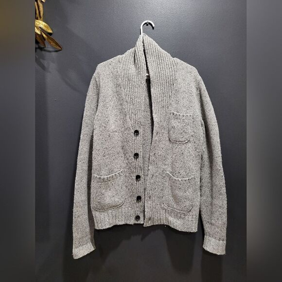 Life After Denim Gray Speckled  Cardigan Sz M Lambswool Blend - Picture 1 of 11